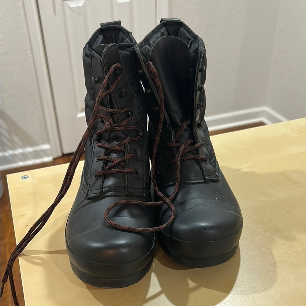 Black Women's Lace-Up rain/snow Hunter Boots